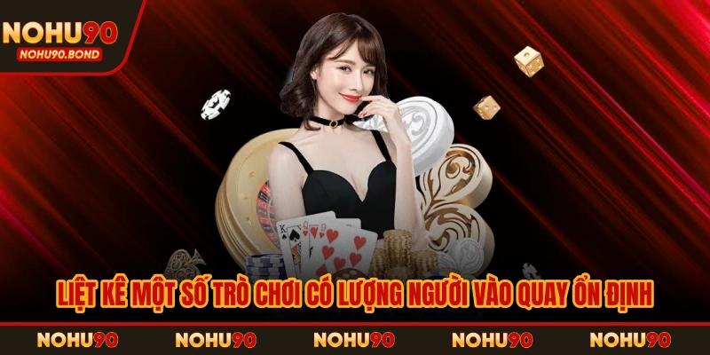 Liệt kê một số trò chơi có lượng người vào quay ổn định